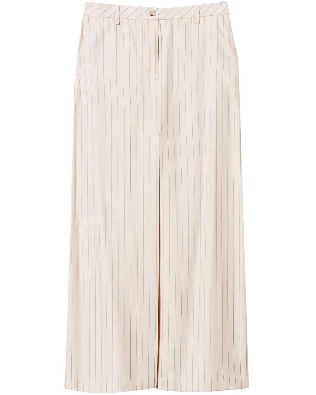 Twinset Natural Pinstripe-Pattern Skirt