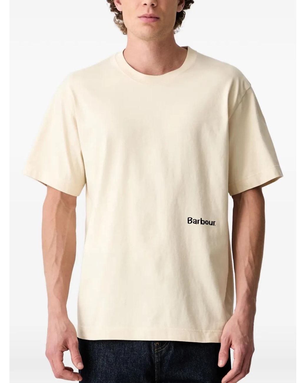 Barbour Natural Logo-Print Graphic-Back T-Shirt for men