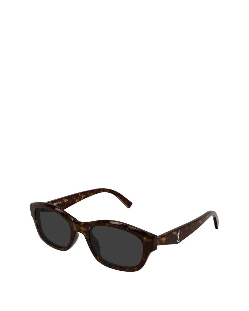 Saint Laurent Black Geometric-Frame Tortoiseshell Sunglasses
