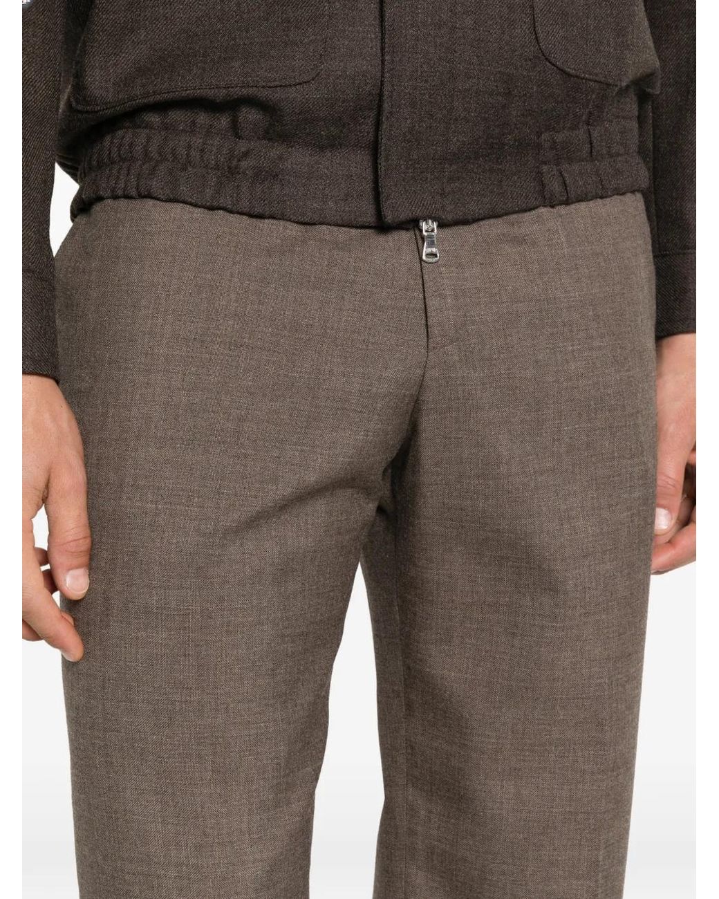 Tagliatore Gray Straight-Leg Tailored Trousers for men