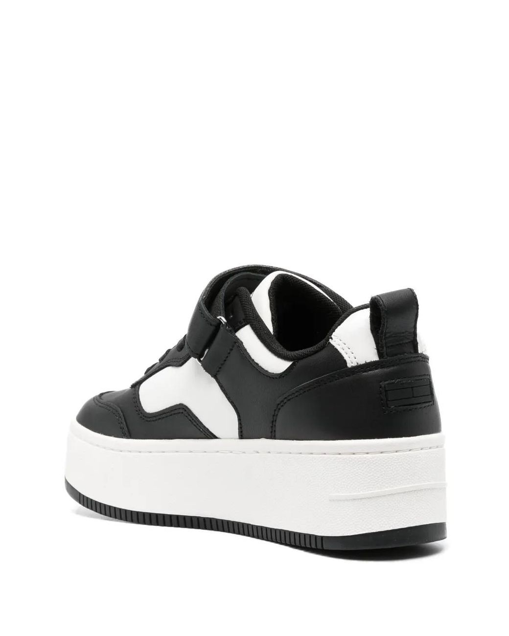 Tommy Hilfiger Black Leather Flatform Sneakers