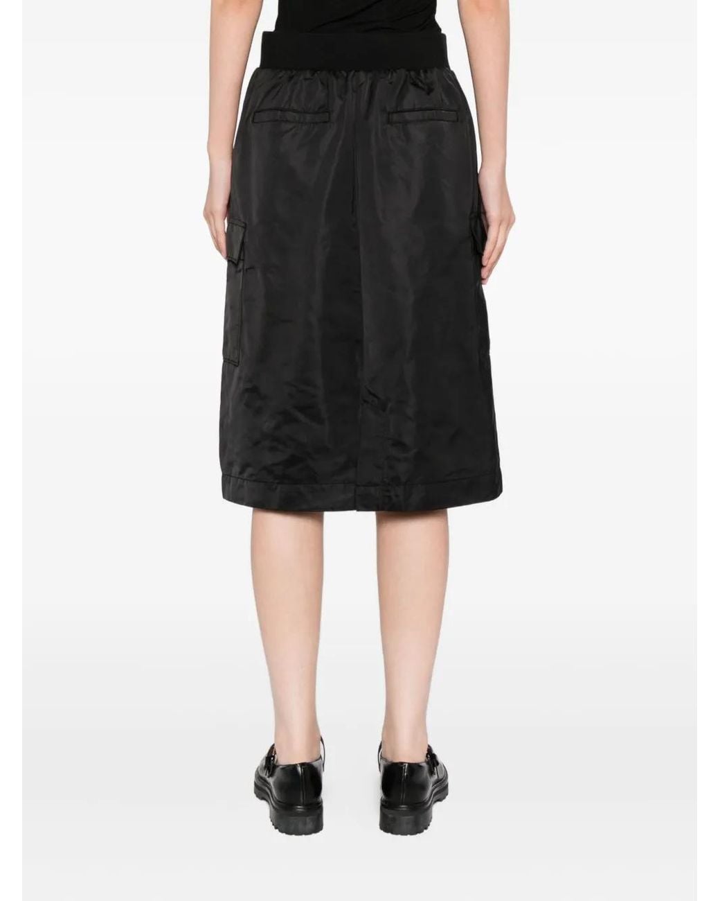 SPORT b. by agnès b. Black Front-Zip Midi Skirt