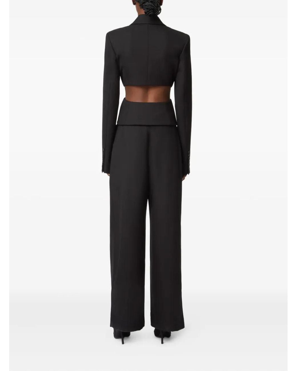Nina Ricci Black Pleated Gabardine Trousers