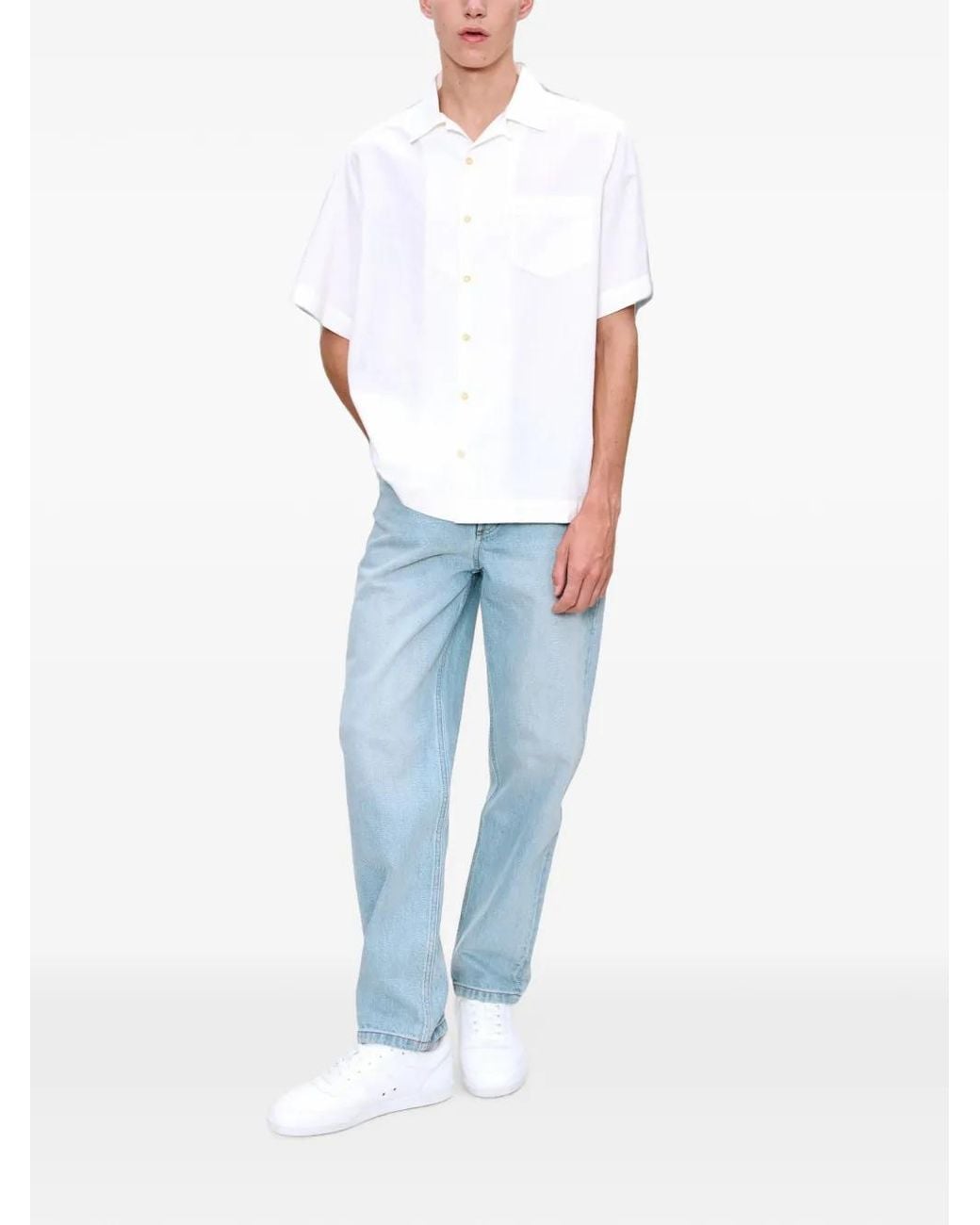 A.P.C. White Jude Short-Sleeve Shirt for men