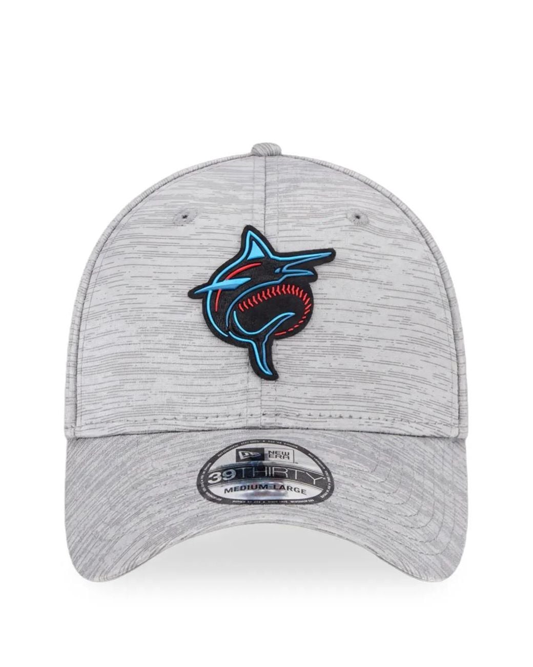KTZ Gray 39Thirty Miami Marlins Clubhouse Flex Fit Cap for men