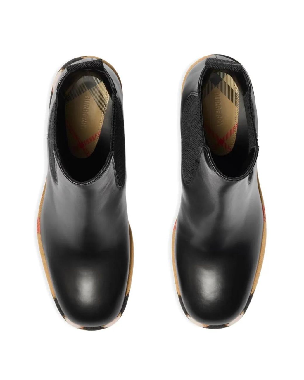 Burberry Black Leather Gravel Heels Chelsea Boots