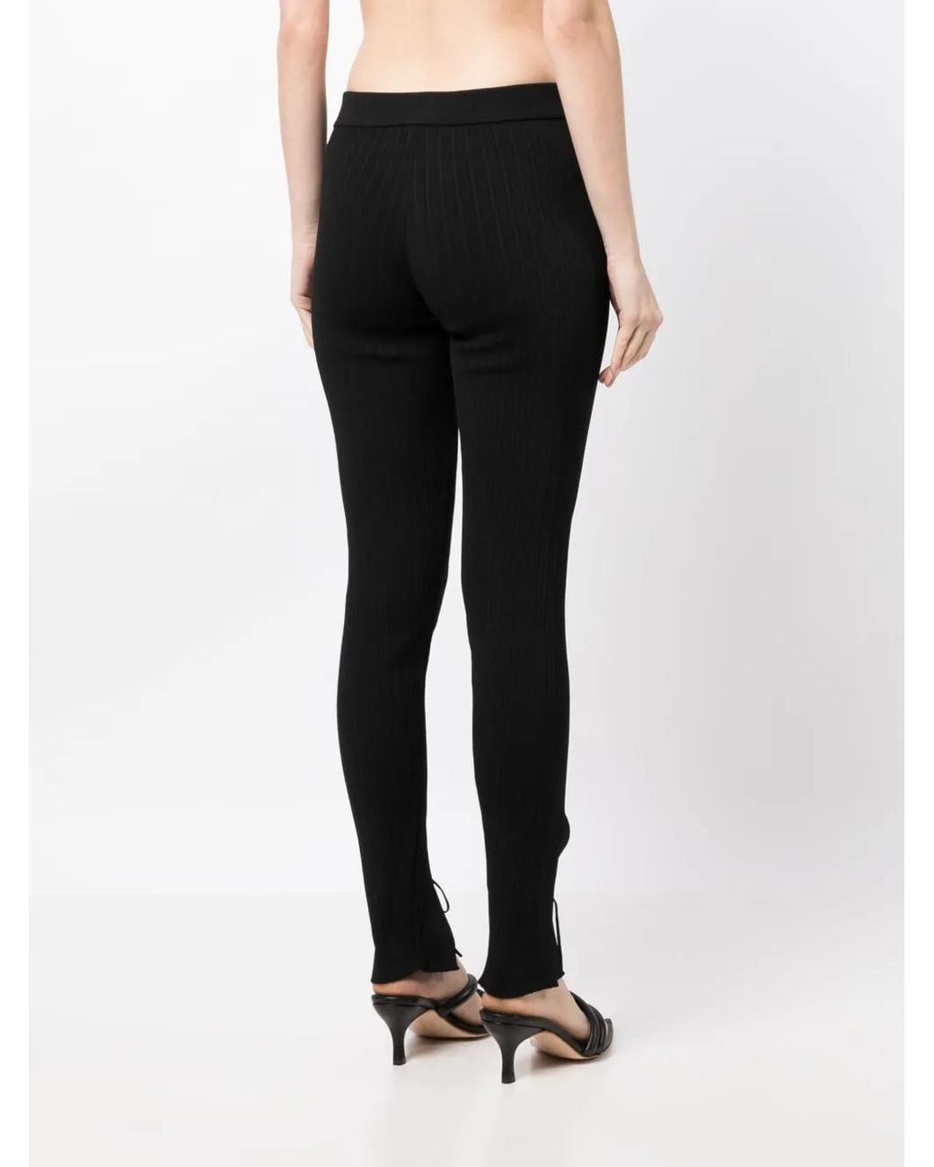 Tom Ford Black Pinstriped Lace-up Trousers