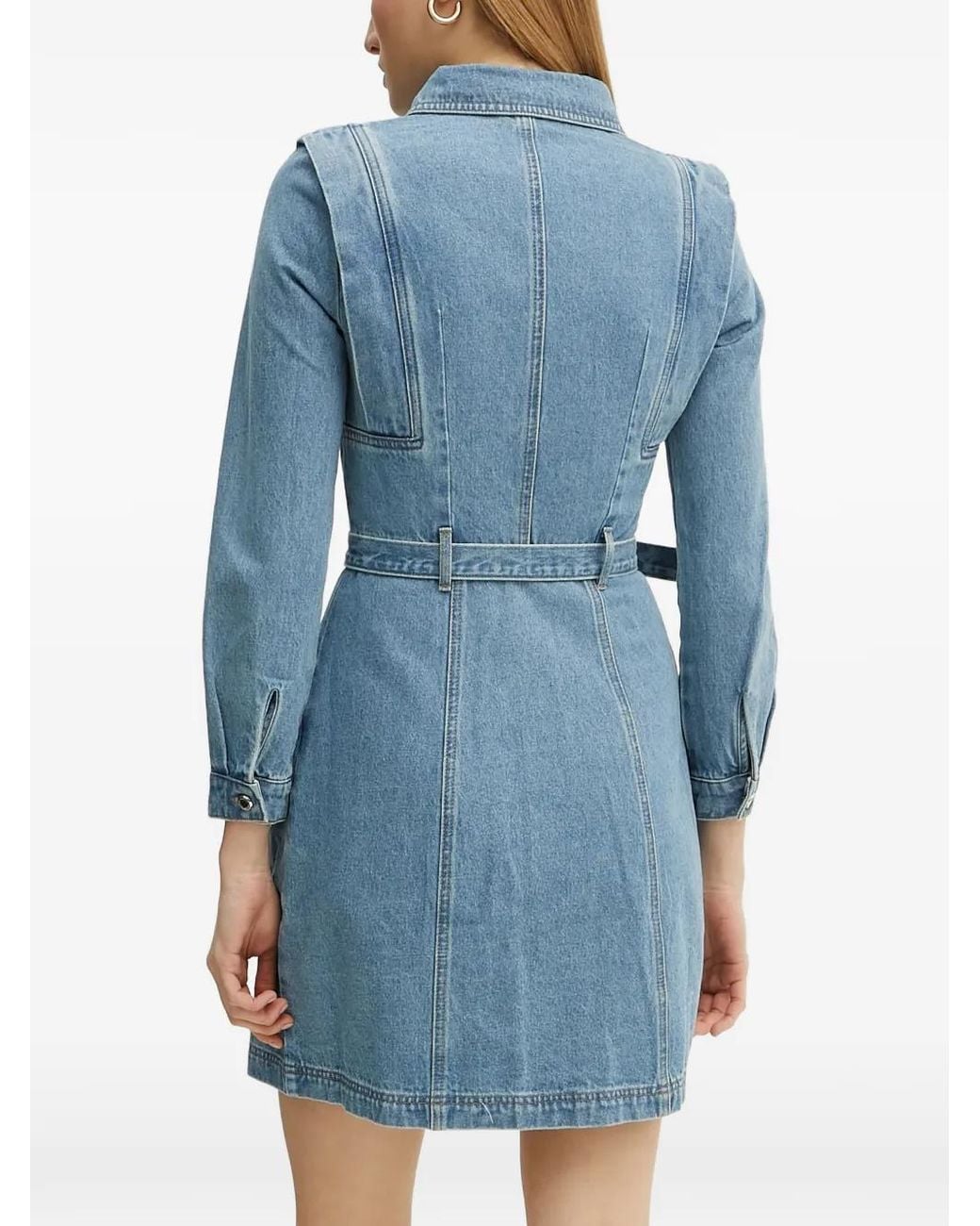 Morgan Blue Belted Shirt Dress