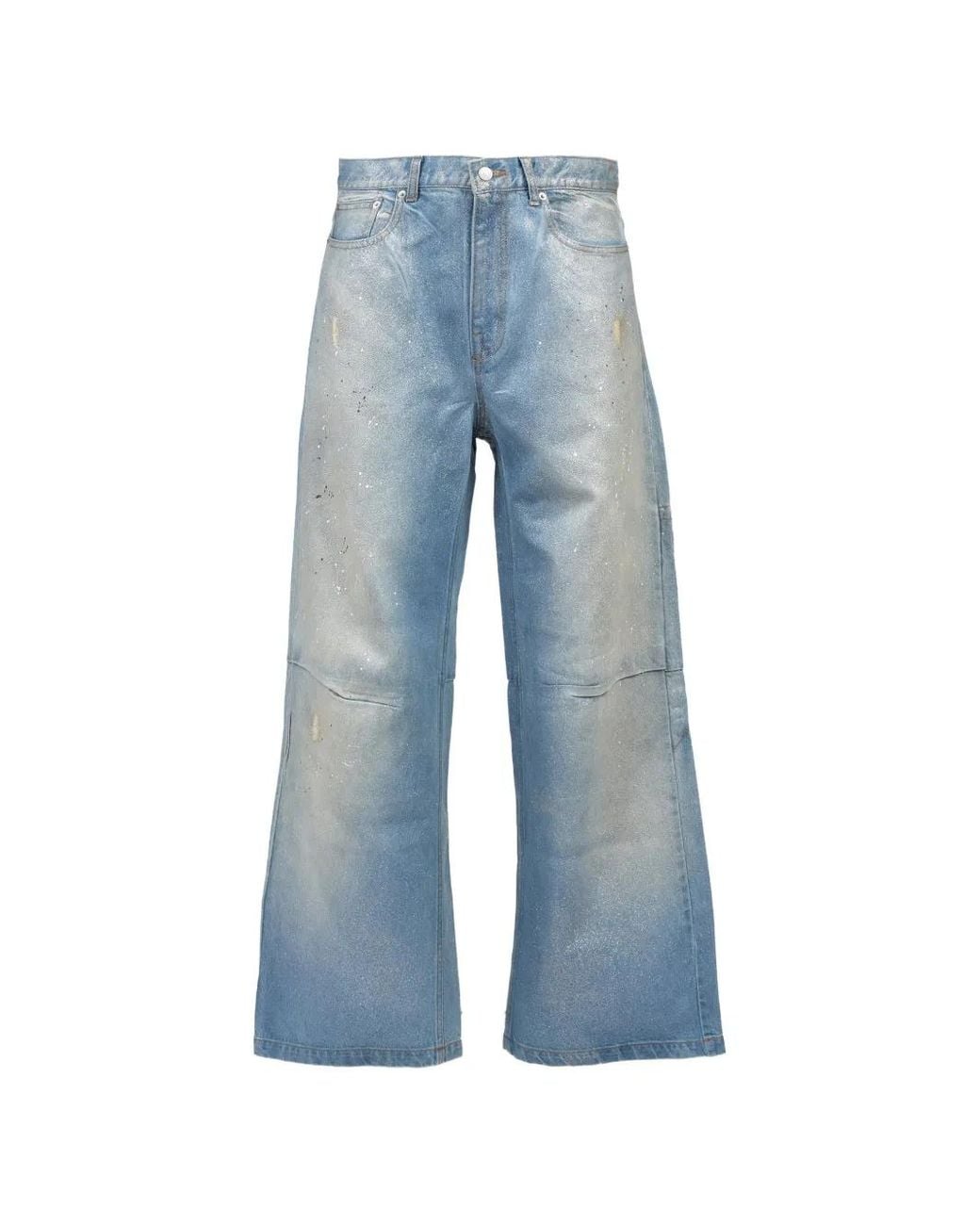 BREATH Blue Glitter-Coated Distressed Jeans for men