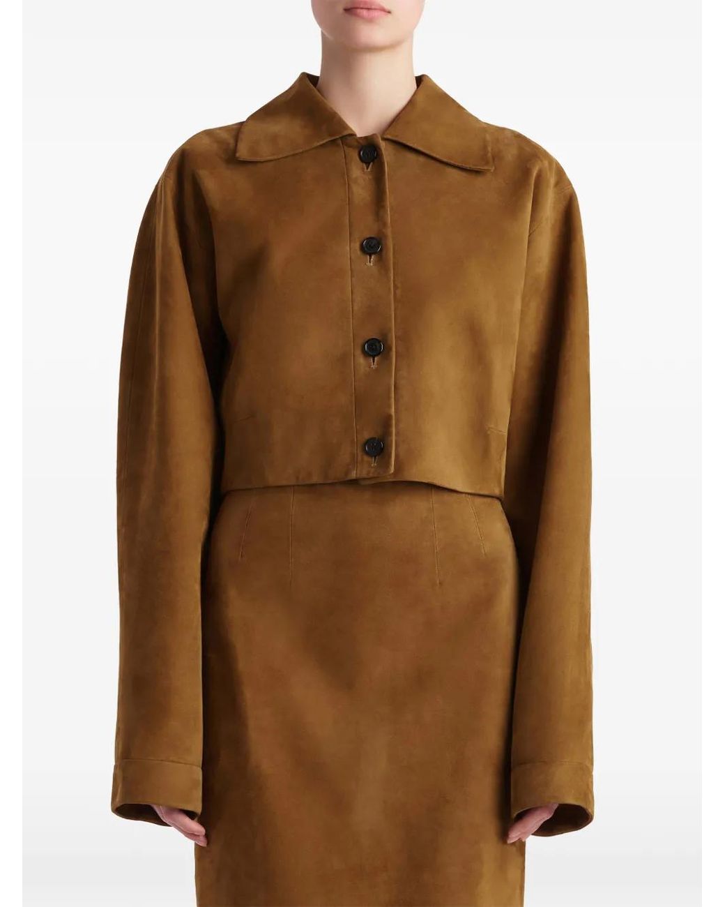 Khaite Brown Sue Jacket