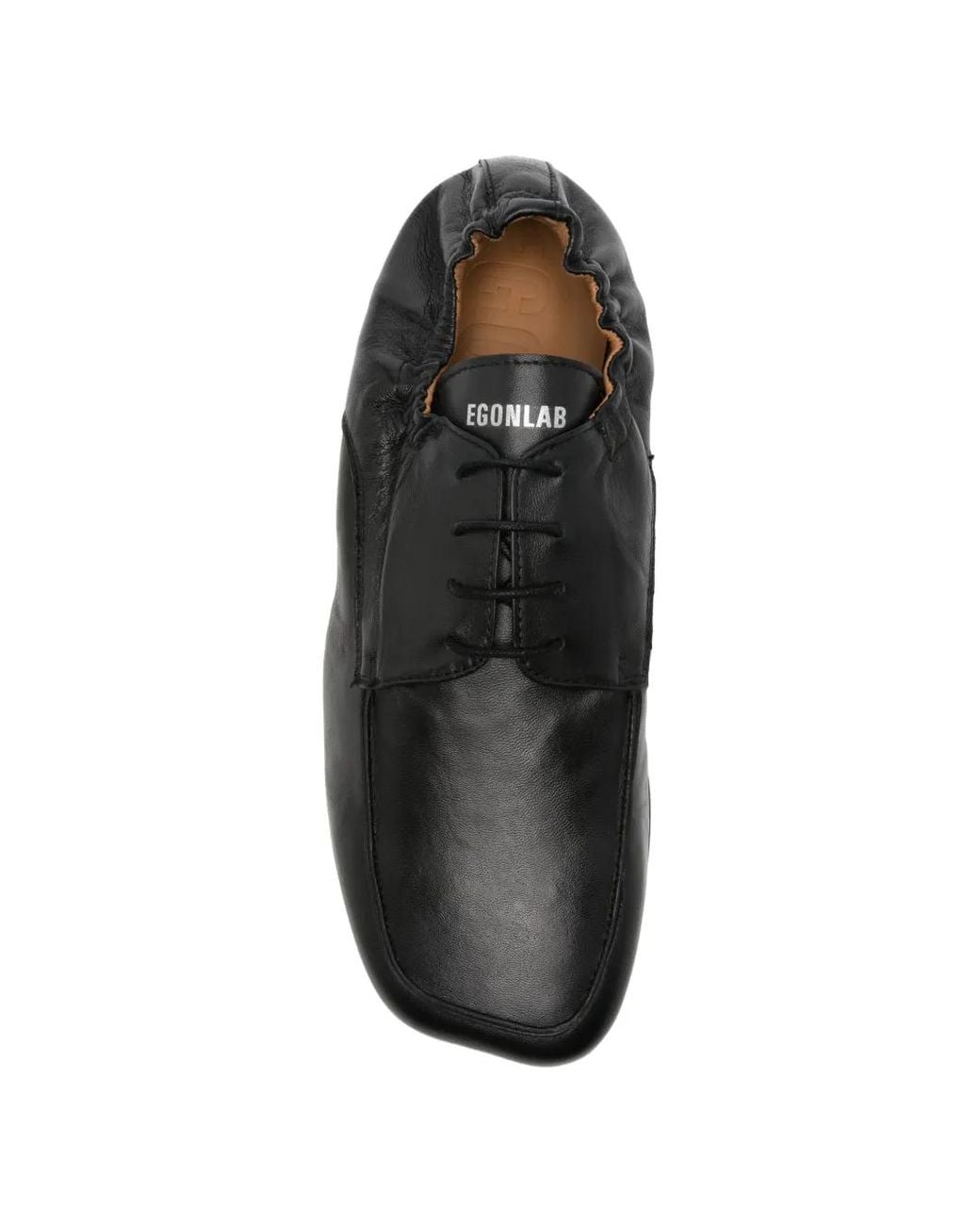 Egonlab Black Leather Derby Shoes for men
