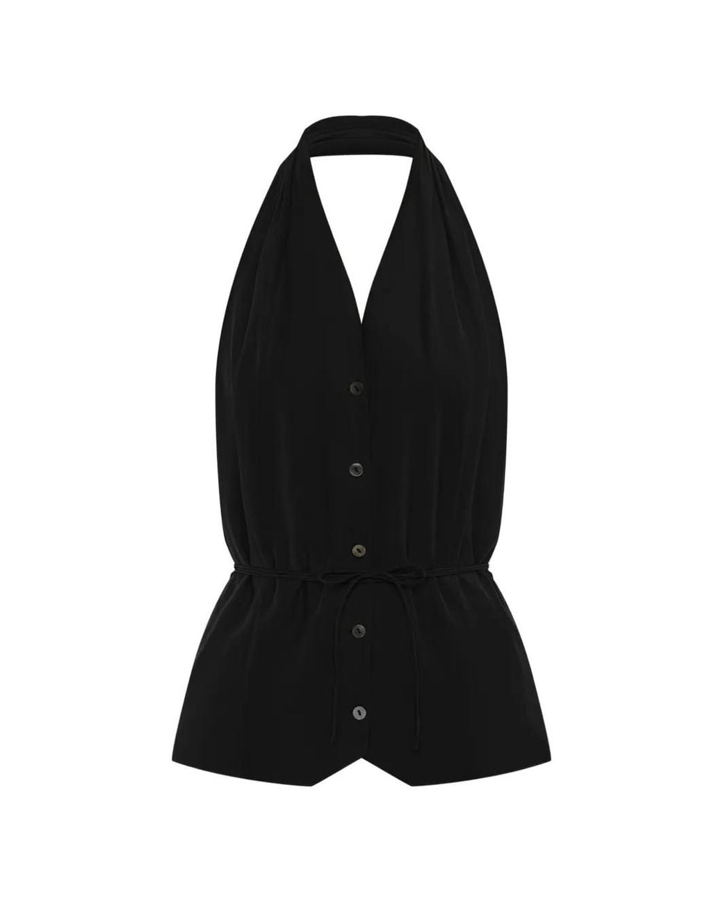 12 STOREEZ Black Trevi Halterneck Top