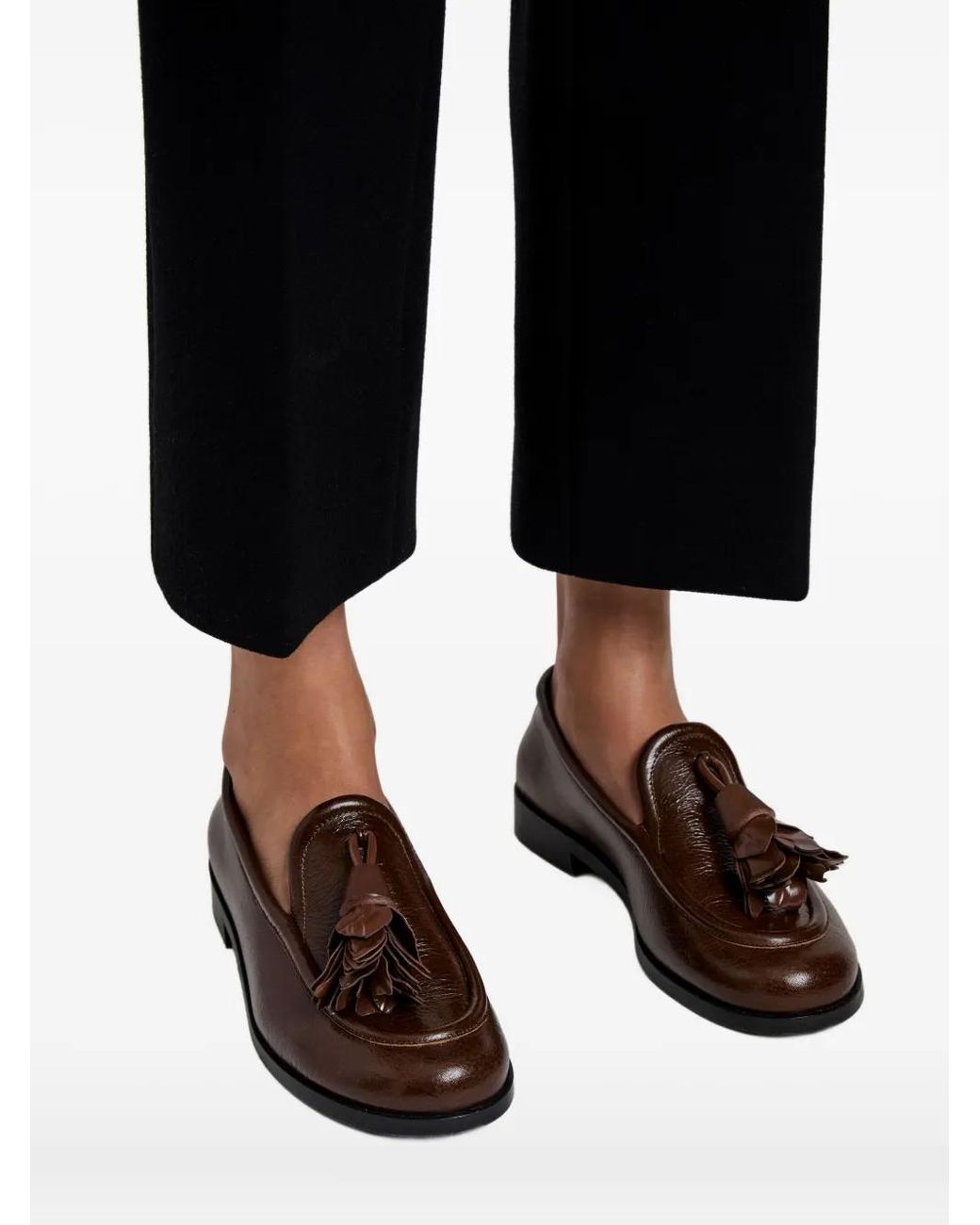 Proenza Schouler Brown Tassel Leather Loafers