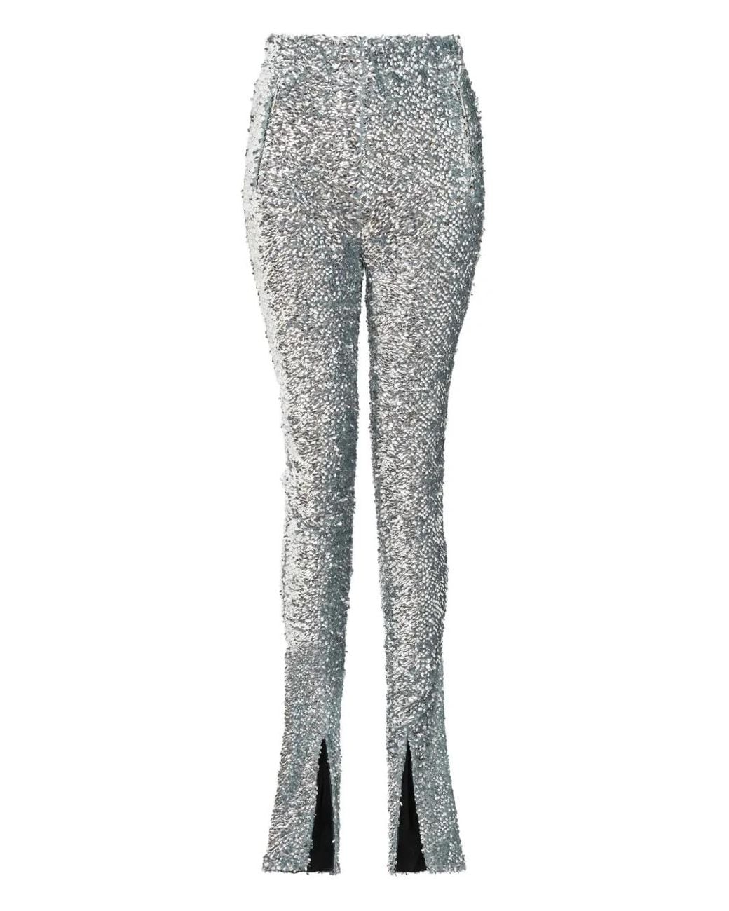 16Arlington Gray Sequin Split Trousers