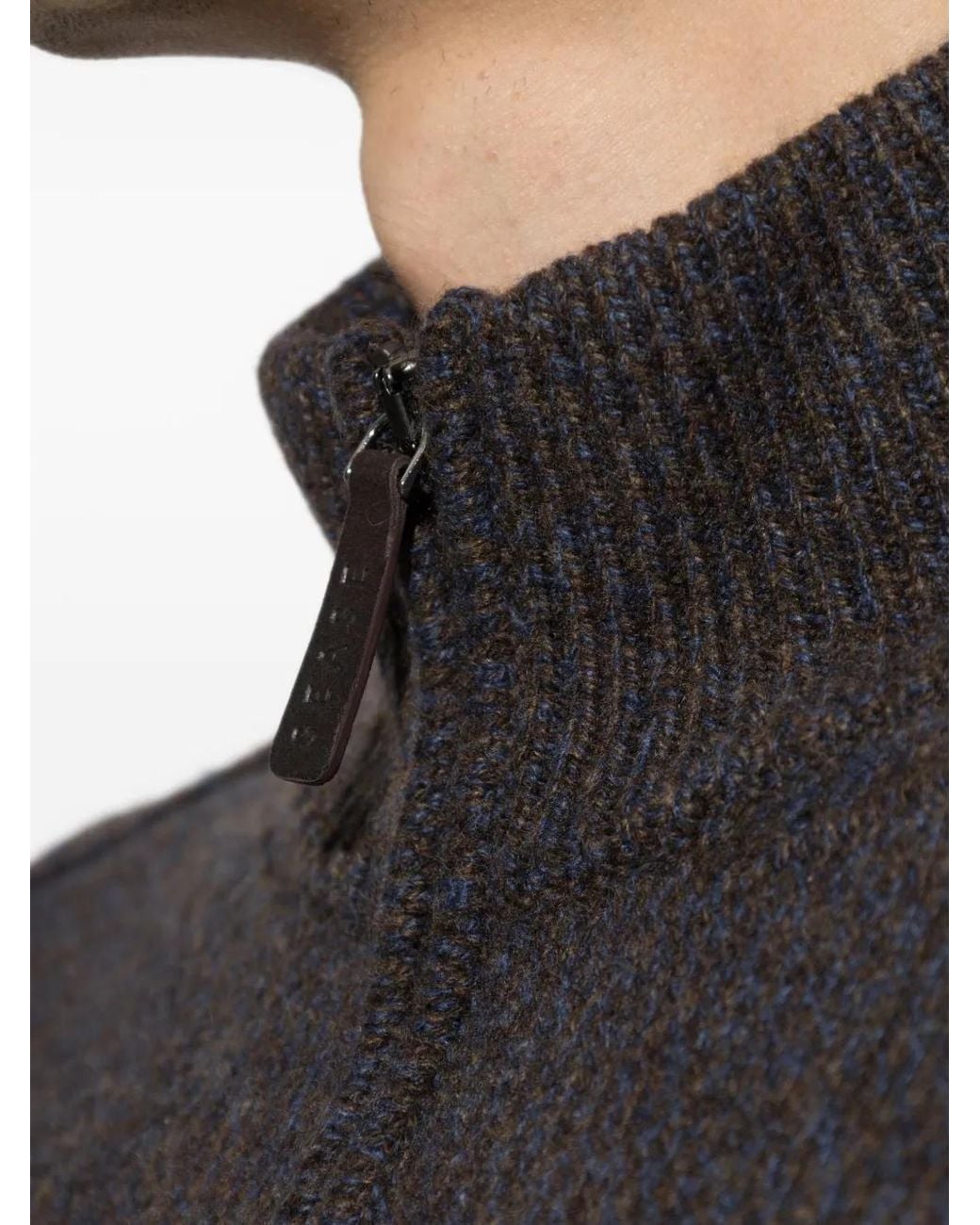 Sease Black Mouilné 2.0 Quarter-Zip Cashmere Sweater for men