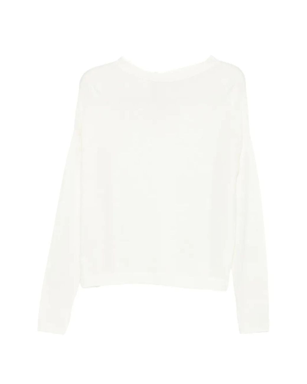 Ma'ry'ya White Bow-Detail Wool Sweater