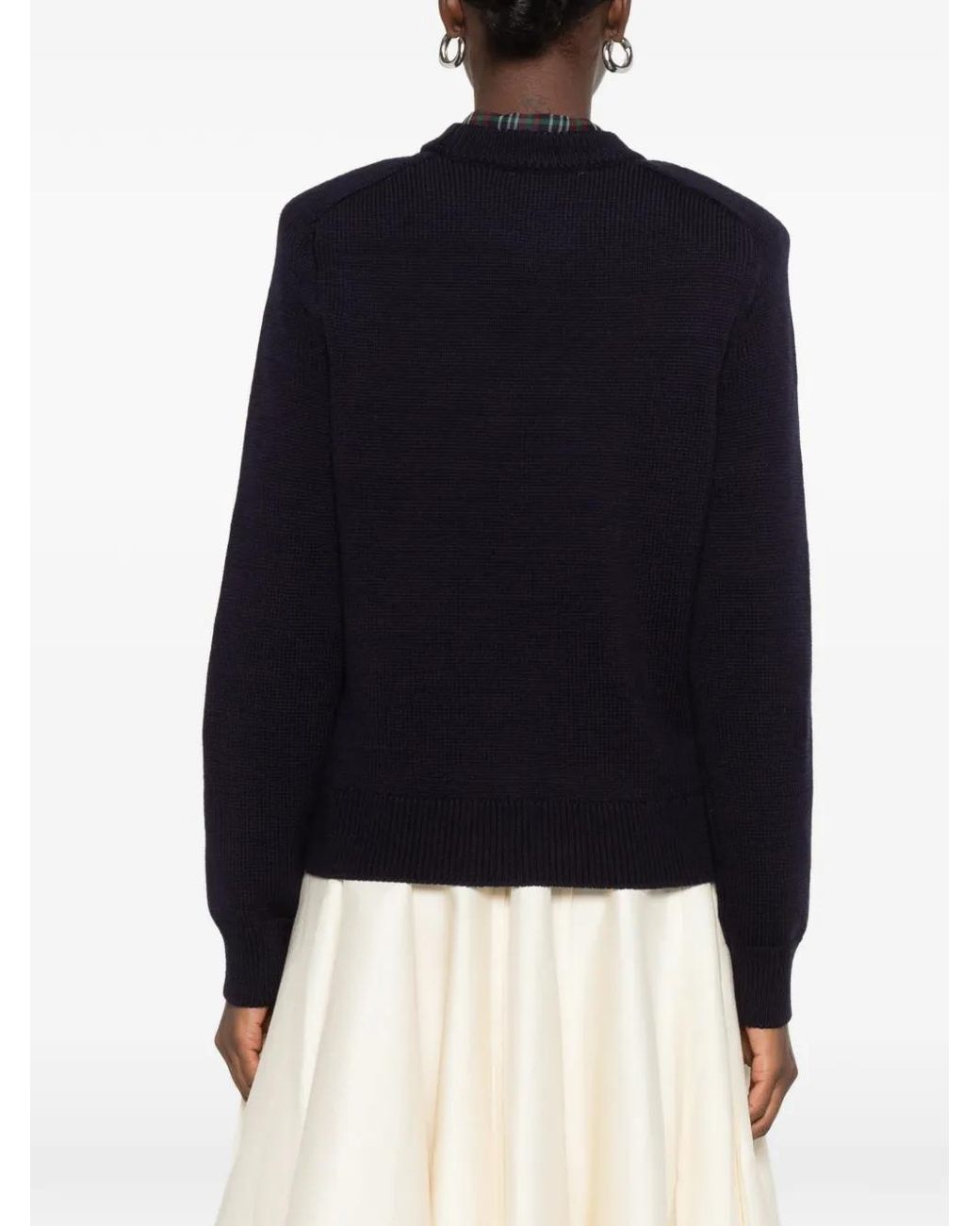 Ba&sh Black Ribbed-Knit Crew-Neck Sweater