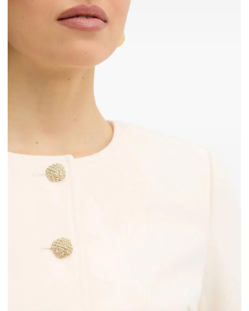 Morgan White Patch-Pocket Button-Down Jacket