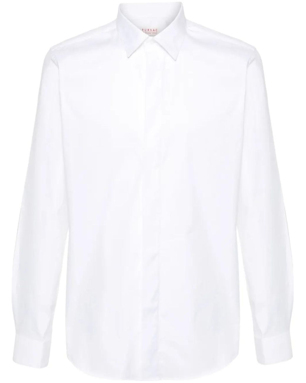 Fursac White Poplin Cotton Shirt for men
