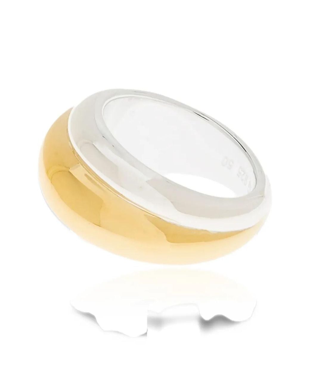 LIE STUDIO White Zoe Two-Tone Ring