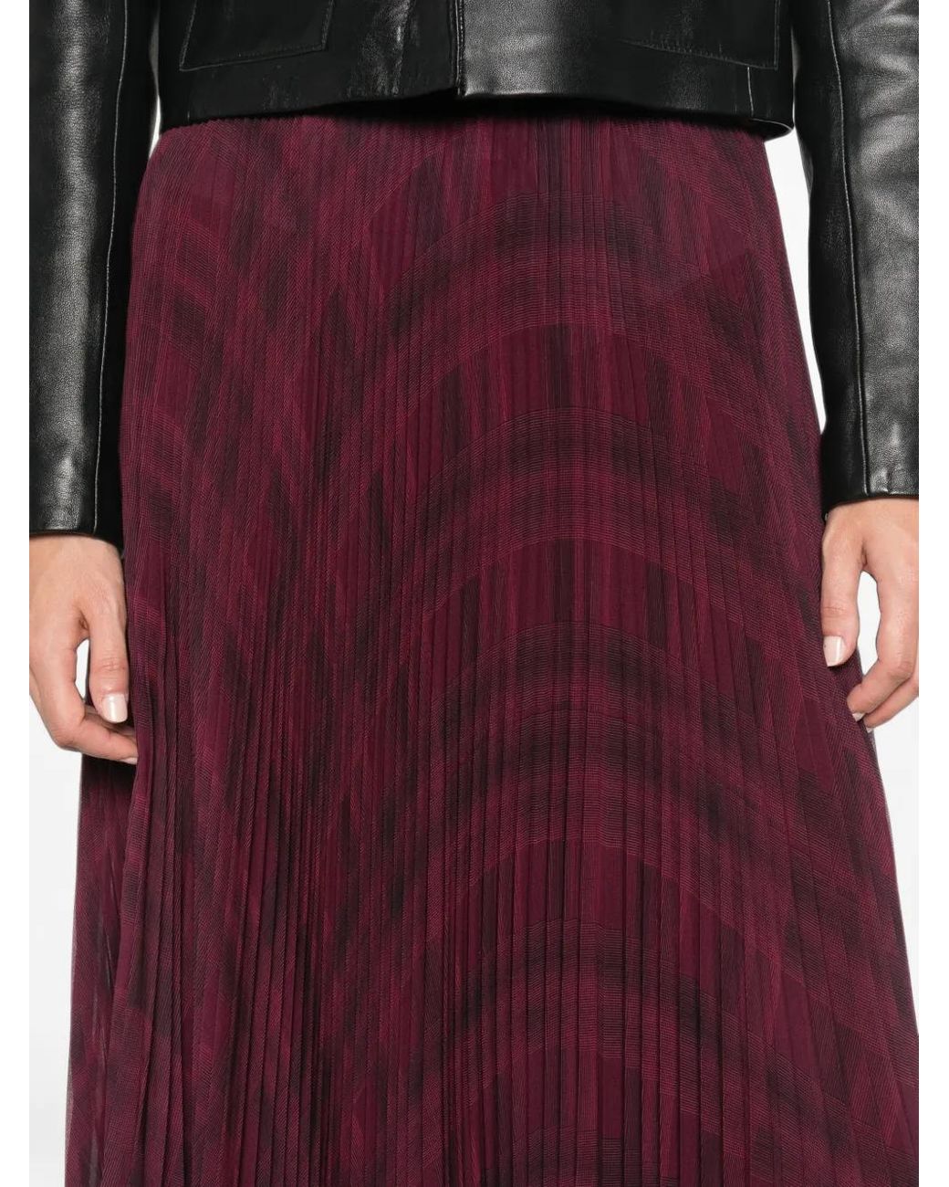 Ermanno Scervino Purple Plissé-Effect Patterned Midi Skirt