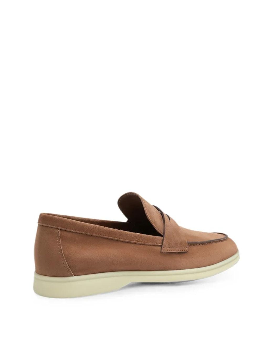 POTAMY Brown Suede Penny Loafers