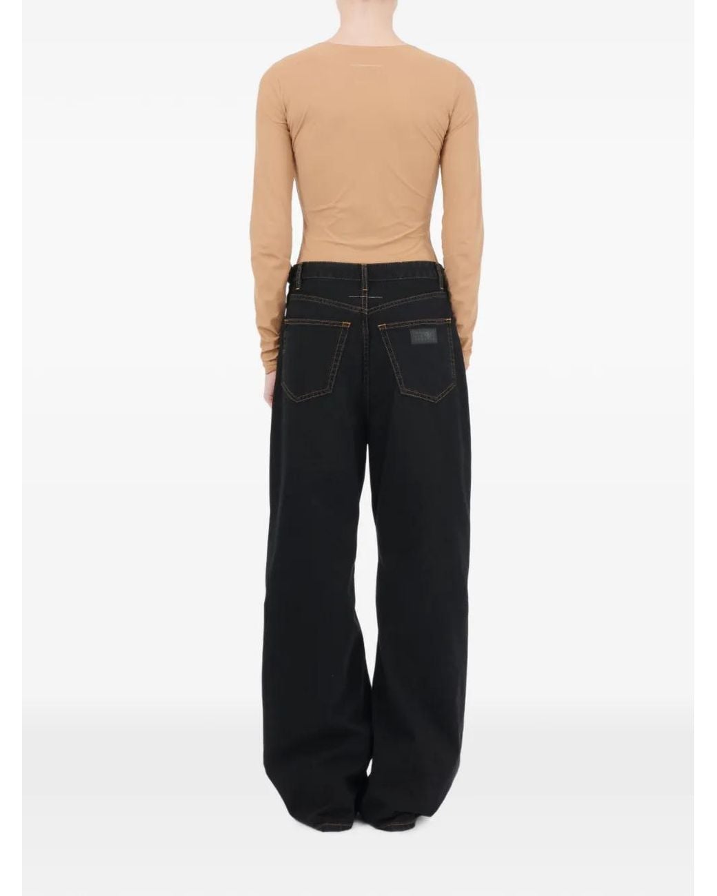 MM6 by Maison Margiela Blue Jean Ample Dos À L'Avant