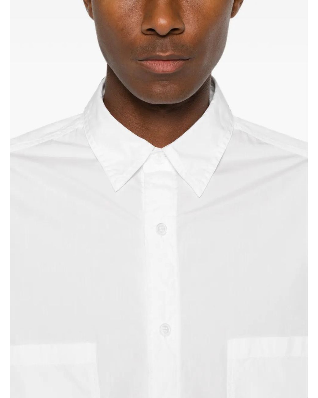 Yohji Yamamoto White Long-Sleeve Shirt for men