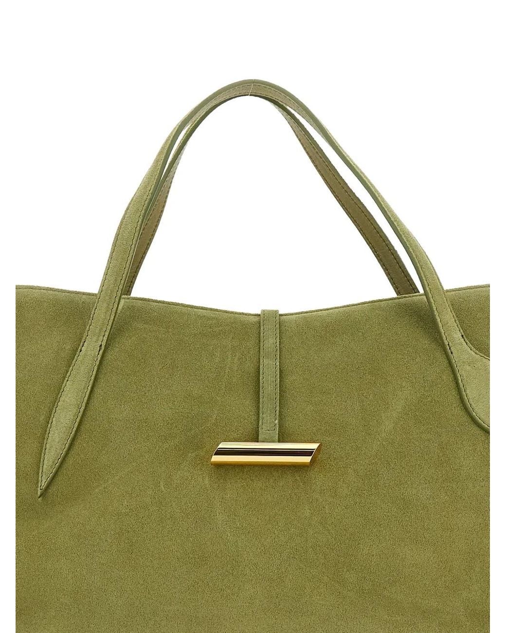 Liffner Green Suede Tote Bag
