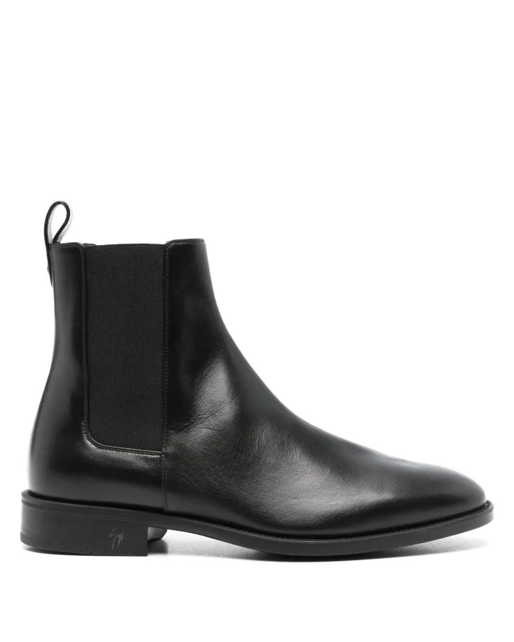 Giuseppe Zanotti Black Ryim Leather Chelsea Boots for men