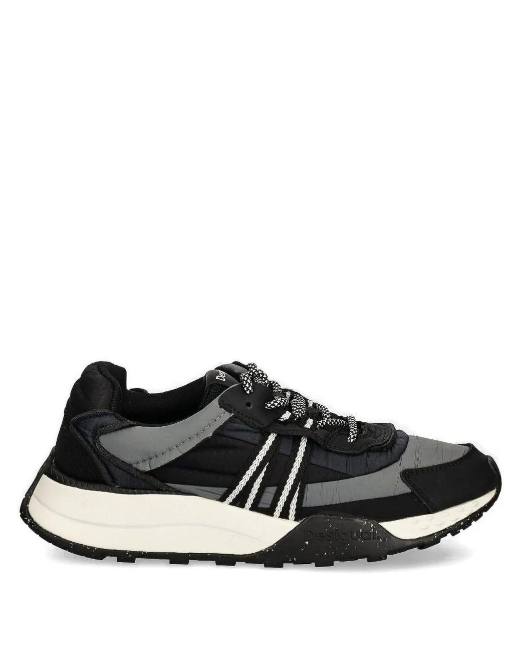 Desigual Black Panelled Lace-Up Sneakers
