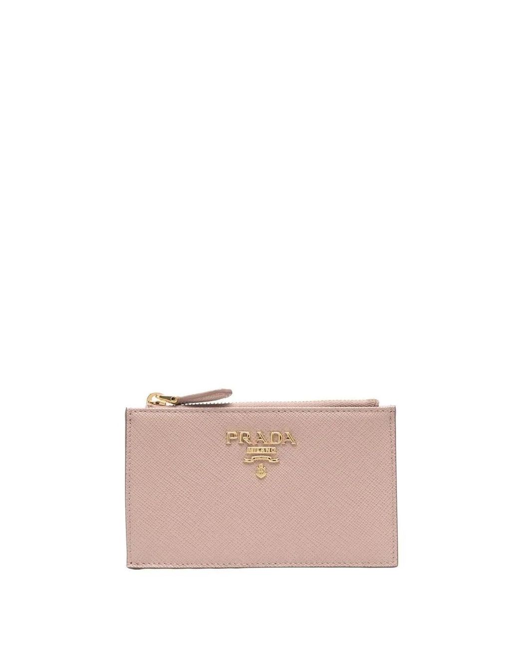 Prada Leren Portemonnee in het Pink