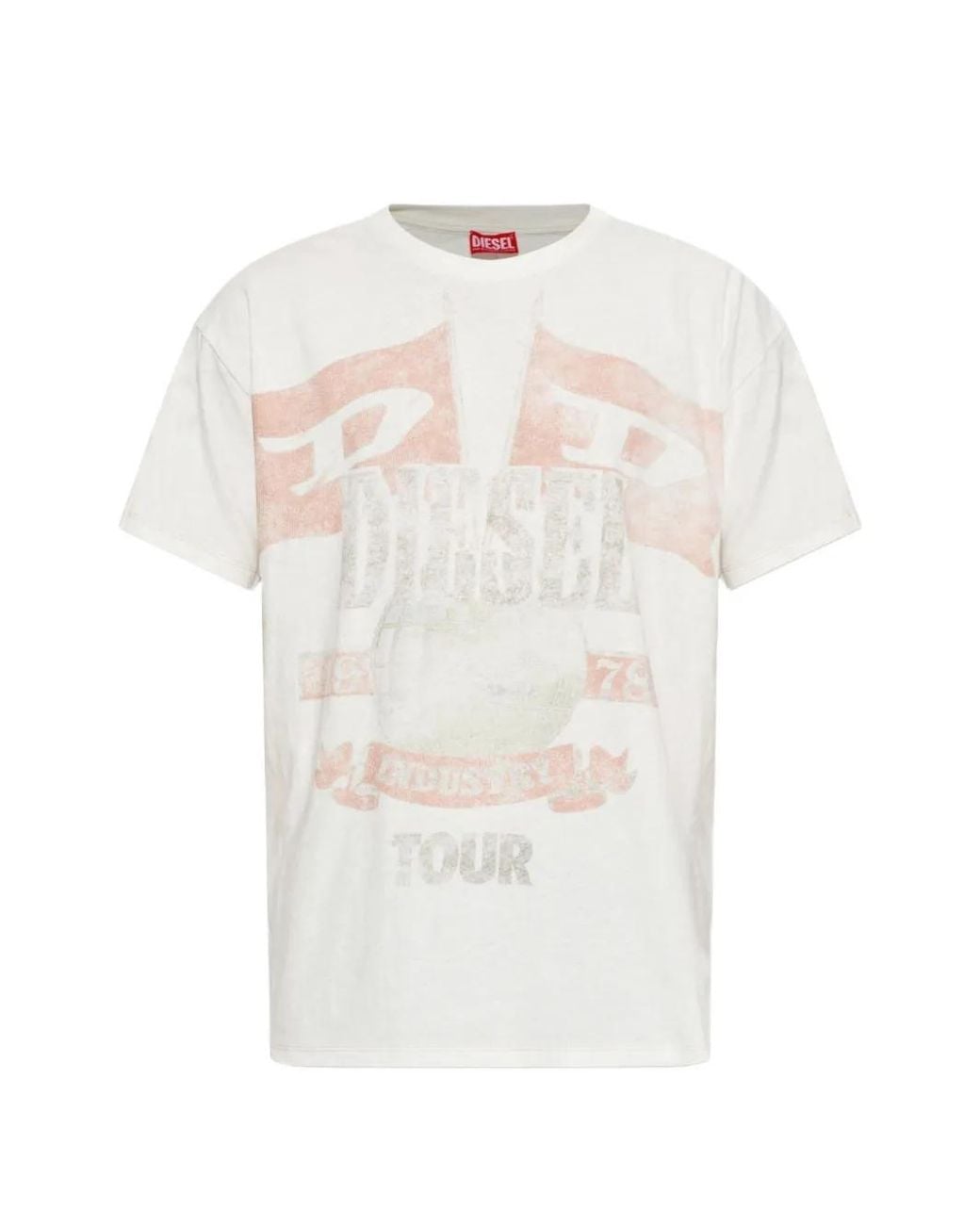 DIESEL White Logo-Print T-Shirt for men