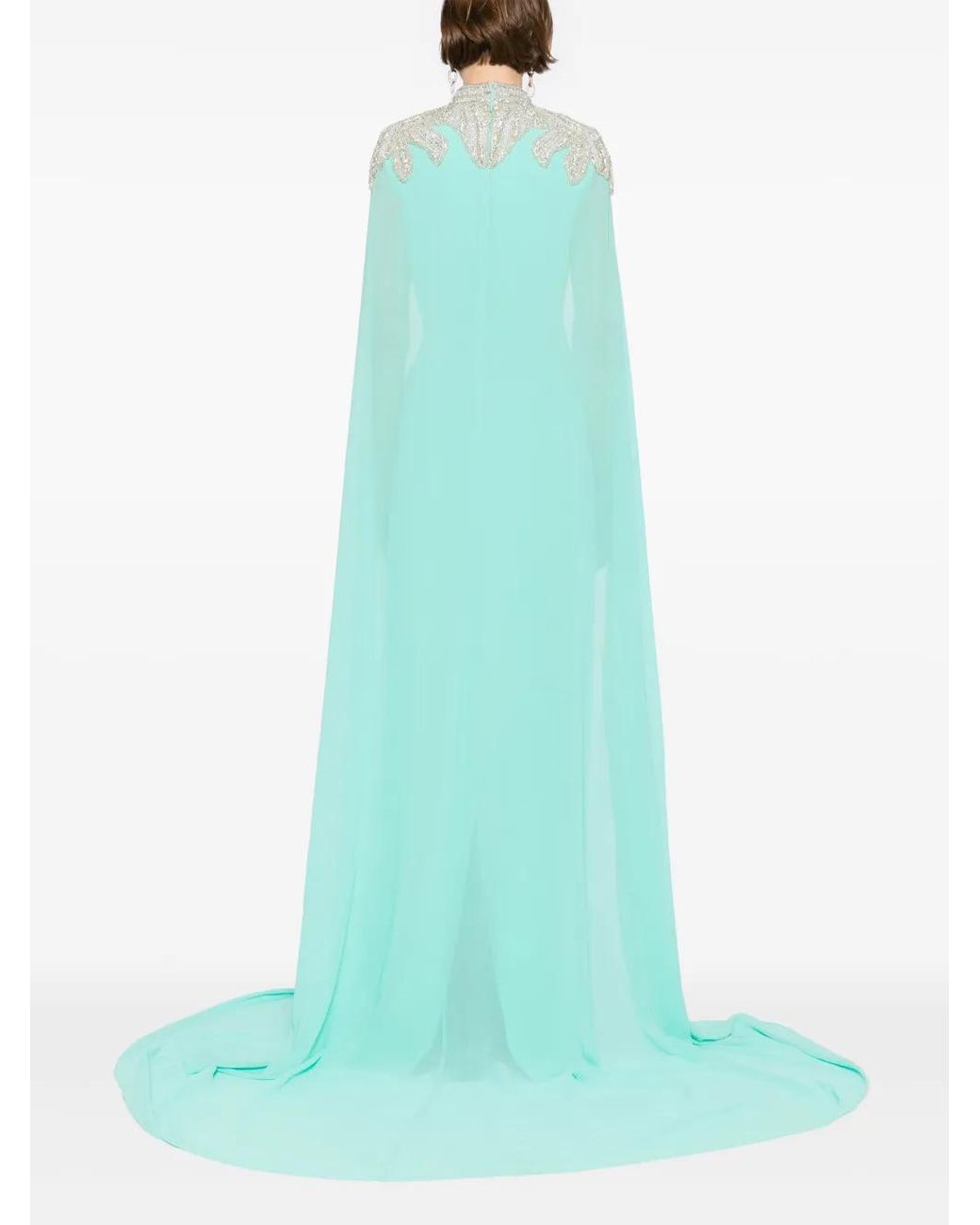 Saiid Kobeisy Green Embellished Crepe Dress