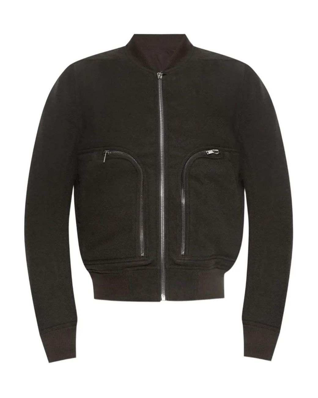 Rick Owens Black Zip-Fastening Pocket Bomber Jacket for men