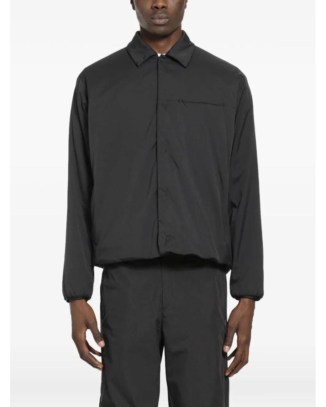 Giacca-Camicia Con Zip di Laminar in Black da Uomo