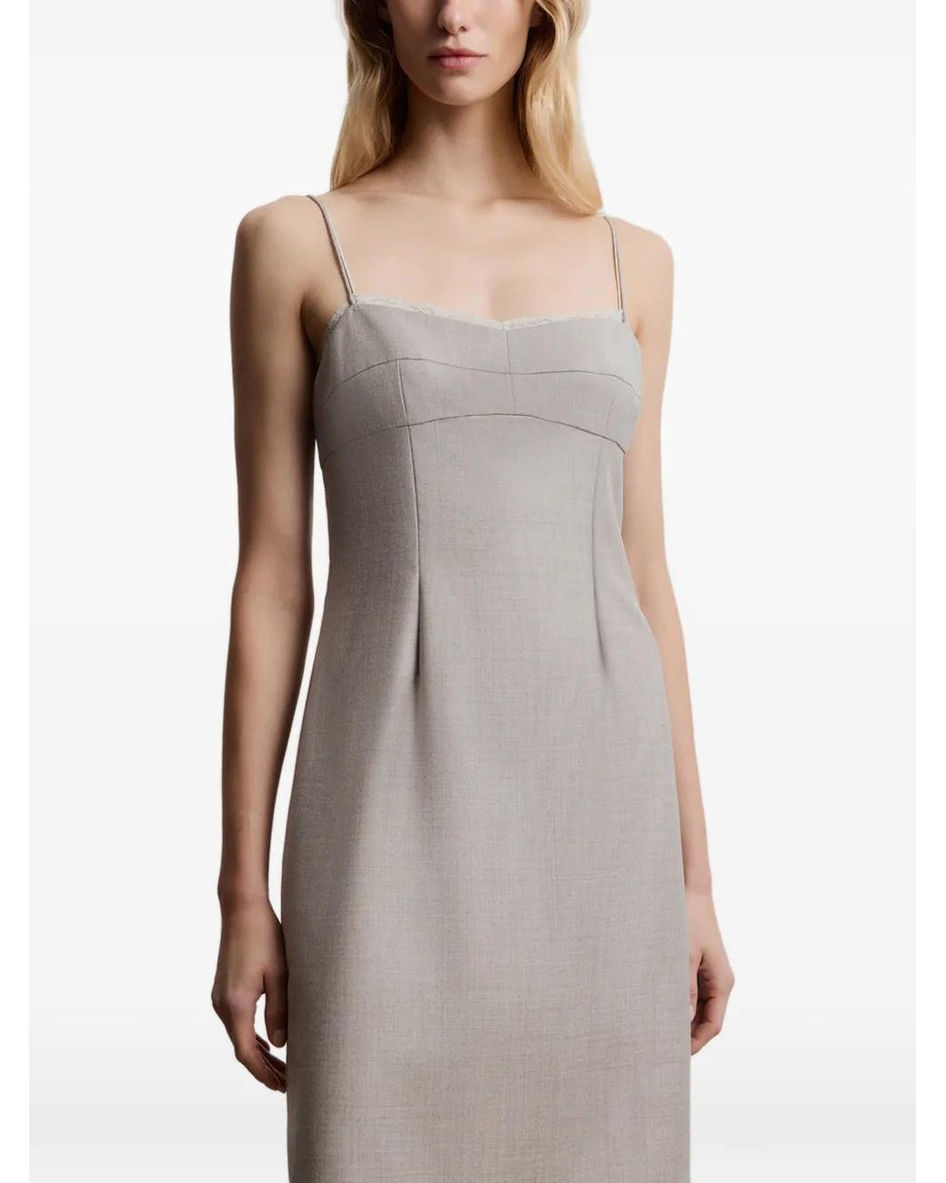 12 STOREEZ Natural Lace-Trim Mini Dress