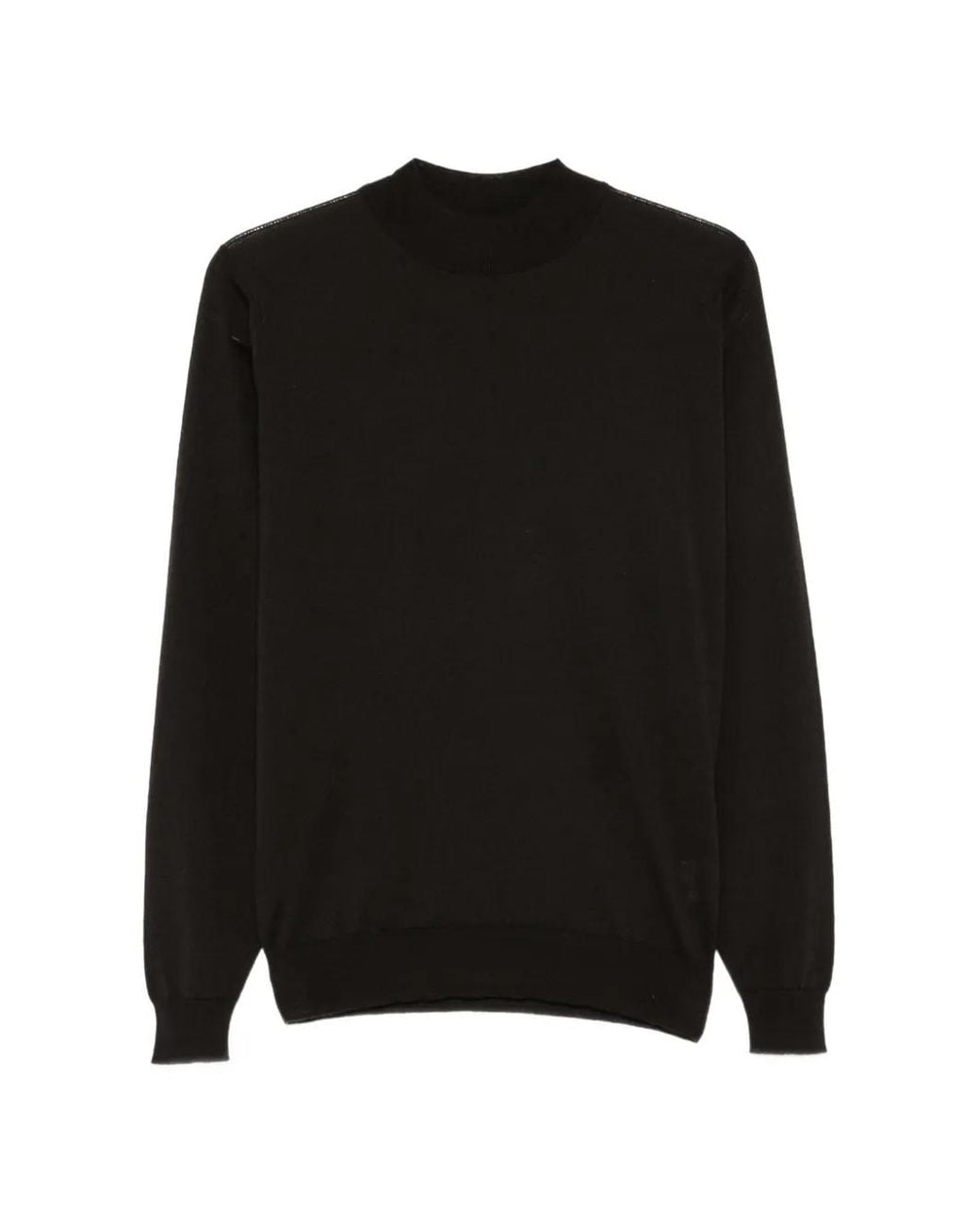 John Smedley Black Harcourt Mock-Neck Sweater for men