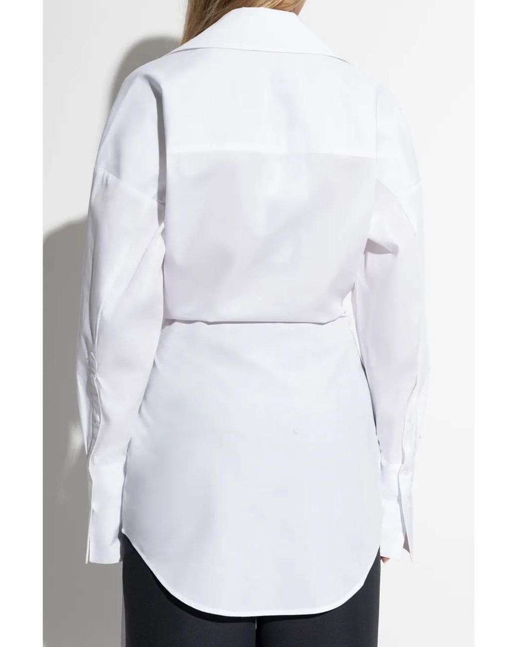 GAUGE81 White Cotton Wrap Belted Shirt