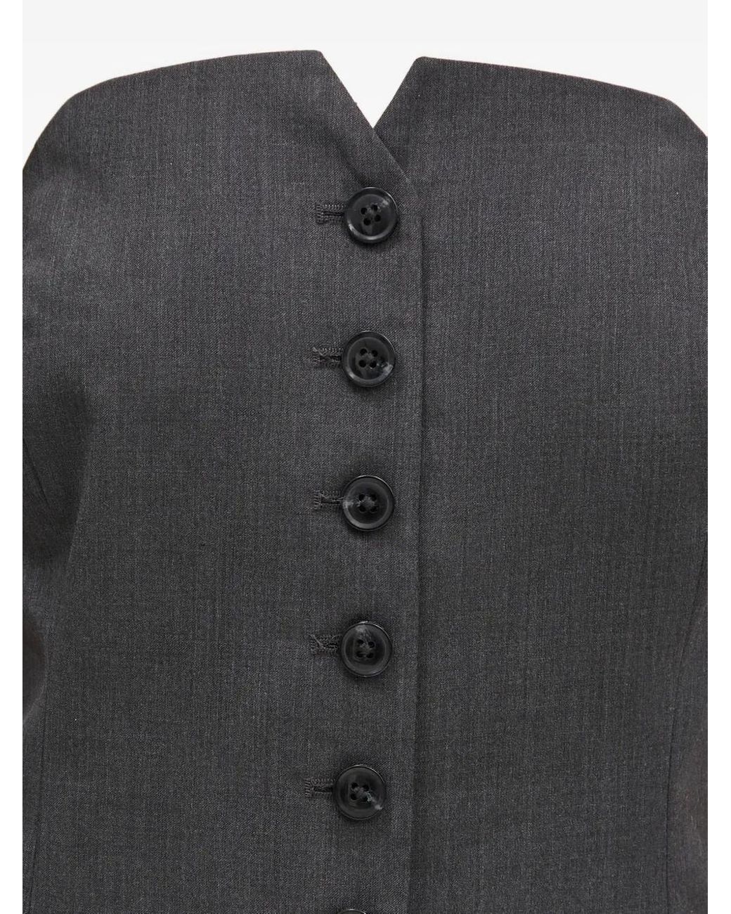 Samsøe & Samsøe Black Strapless Button-Front Mini Dress