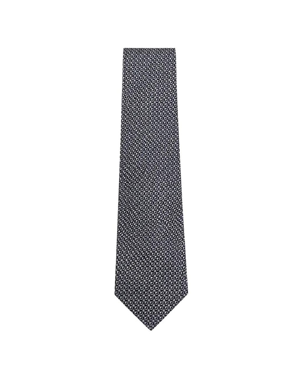 Tombolini Gray Geometric-Pattern Tie for men