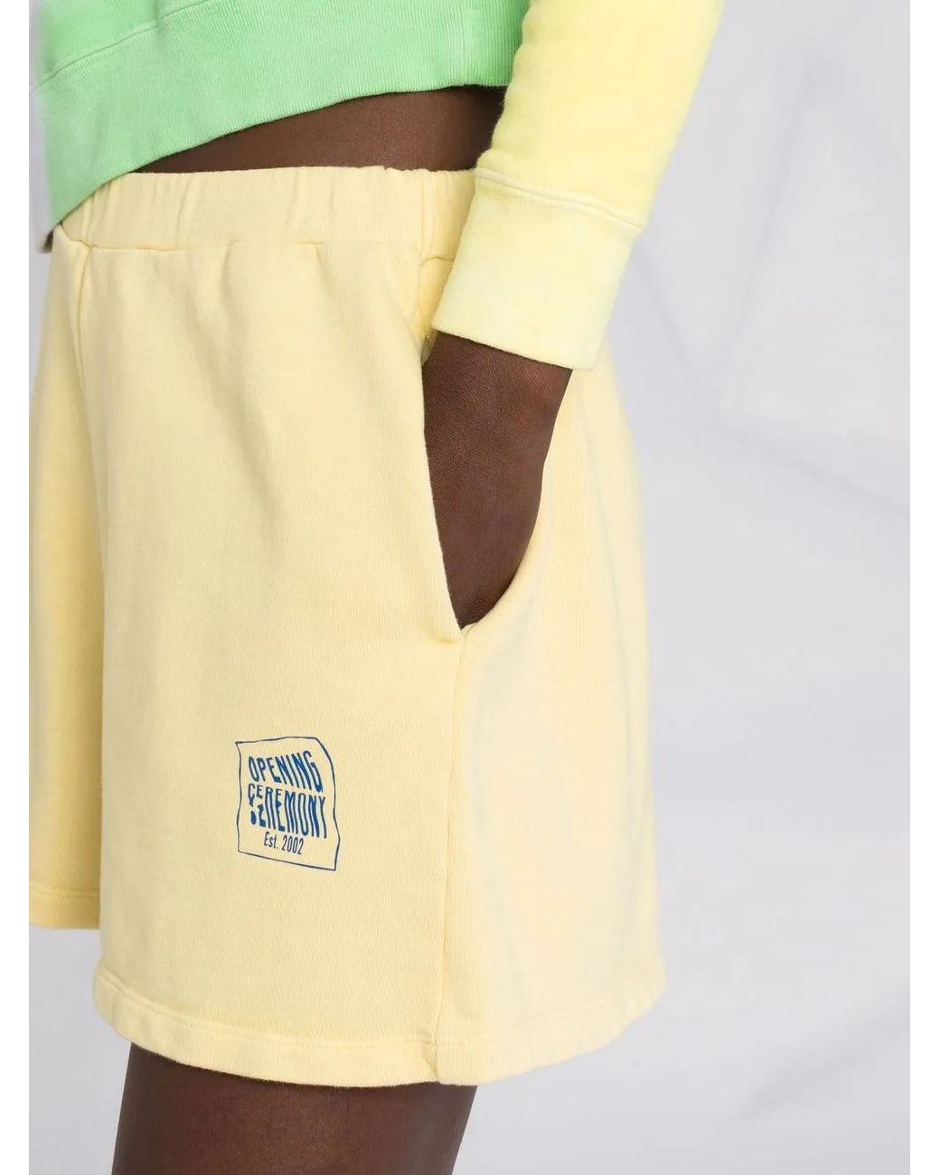 Opening Ceremony Yellow Logo-Print Elasticated Shorts