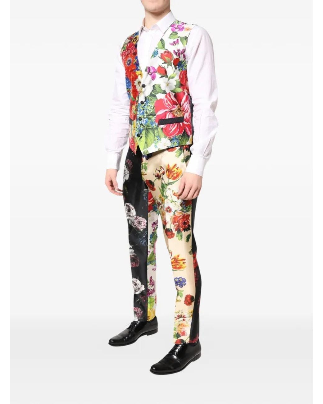 Dolce & Gabbana Black Costume À Fleurs for men