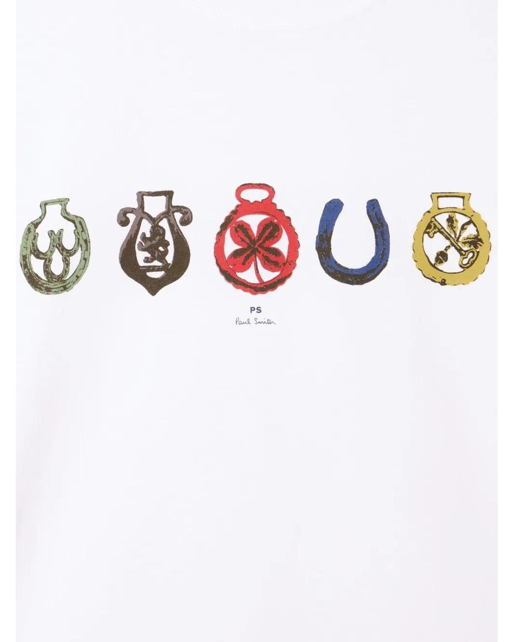 Paul Smith White Printed T-Shirt for men