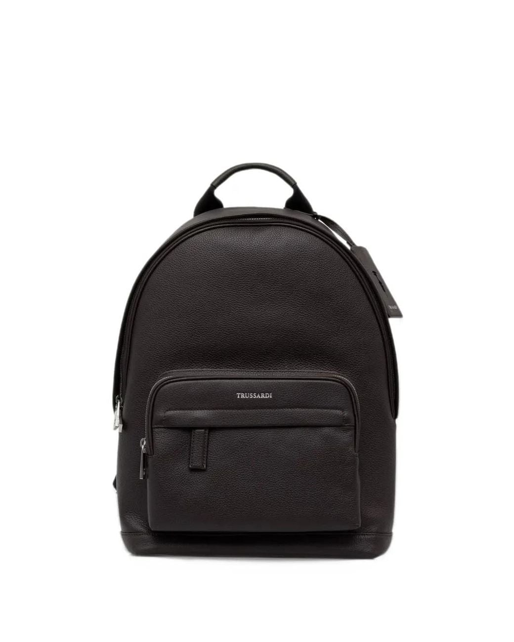 Pebbeld Trussardi Office Pebbled Leather Backpack in Black for Men | Lyst
