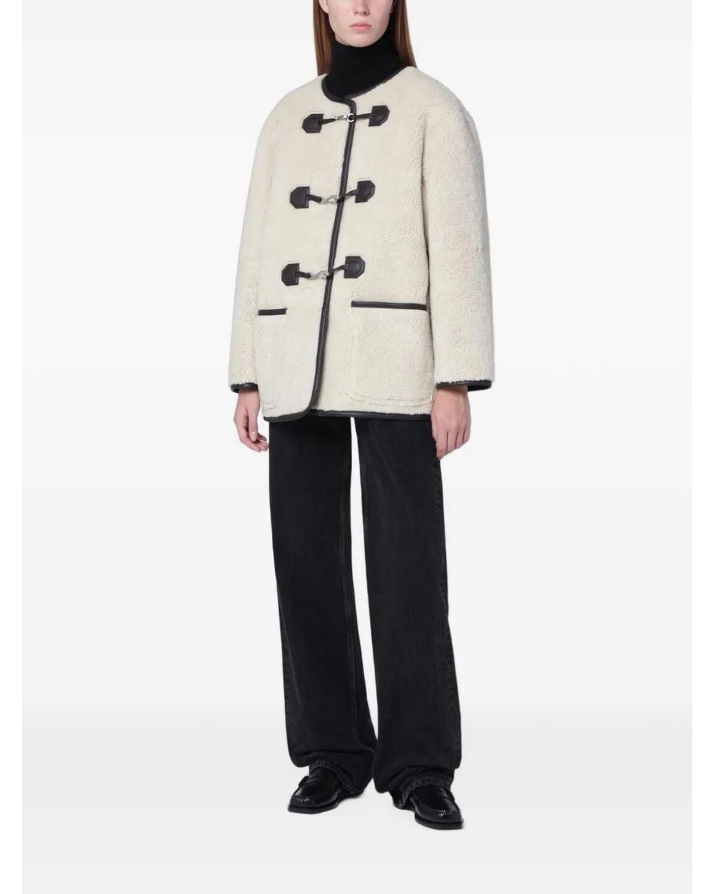DUNST White Toggle-Fastening Fleece Jacket