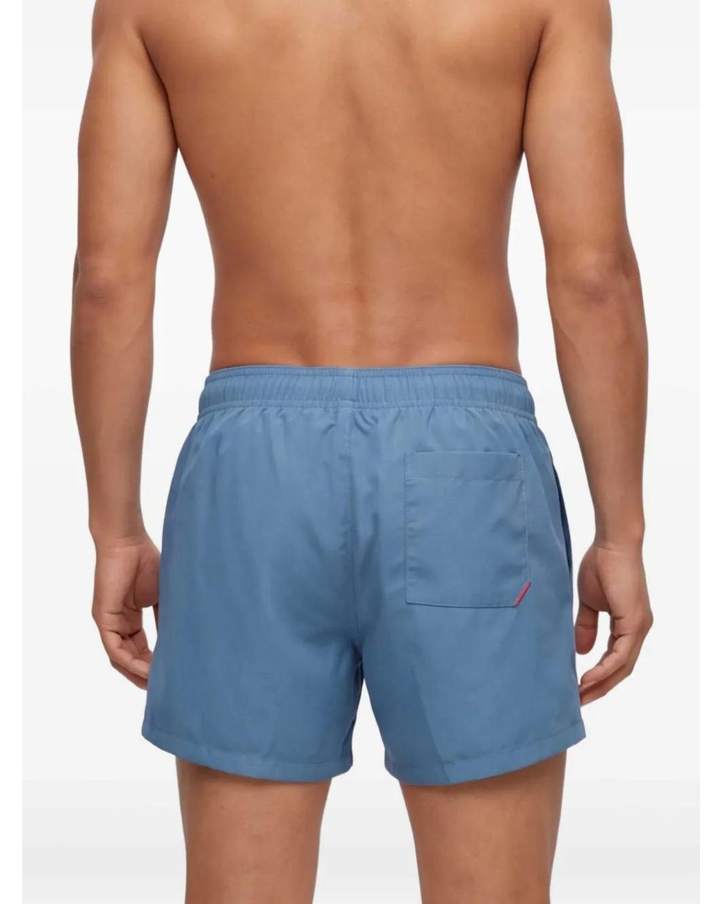 Boss Blue Logo Print Swim Shorts for men