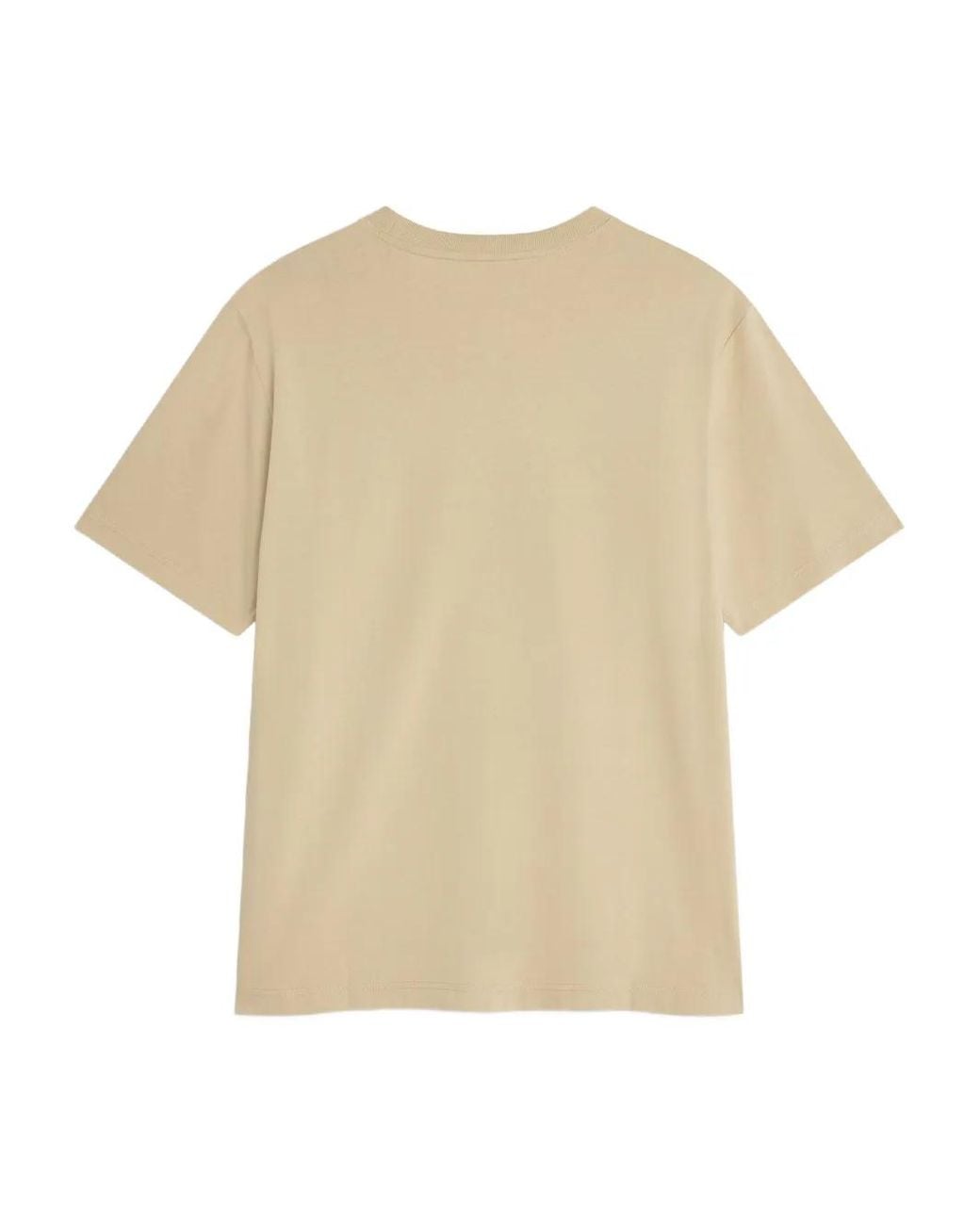 Maison Kitsuné Natural Maison Kitsunã‰ Fox-Embroidered Cotton T-Shirt for men