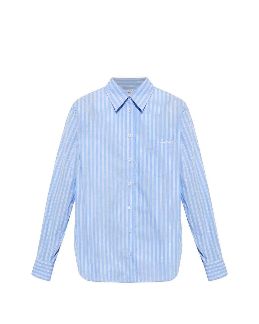 Hunza G Blue Essential Striped Shirt