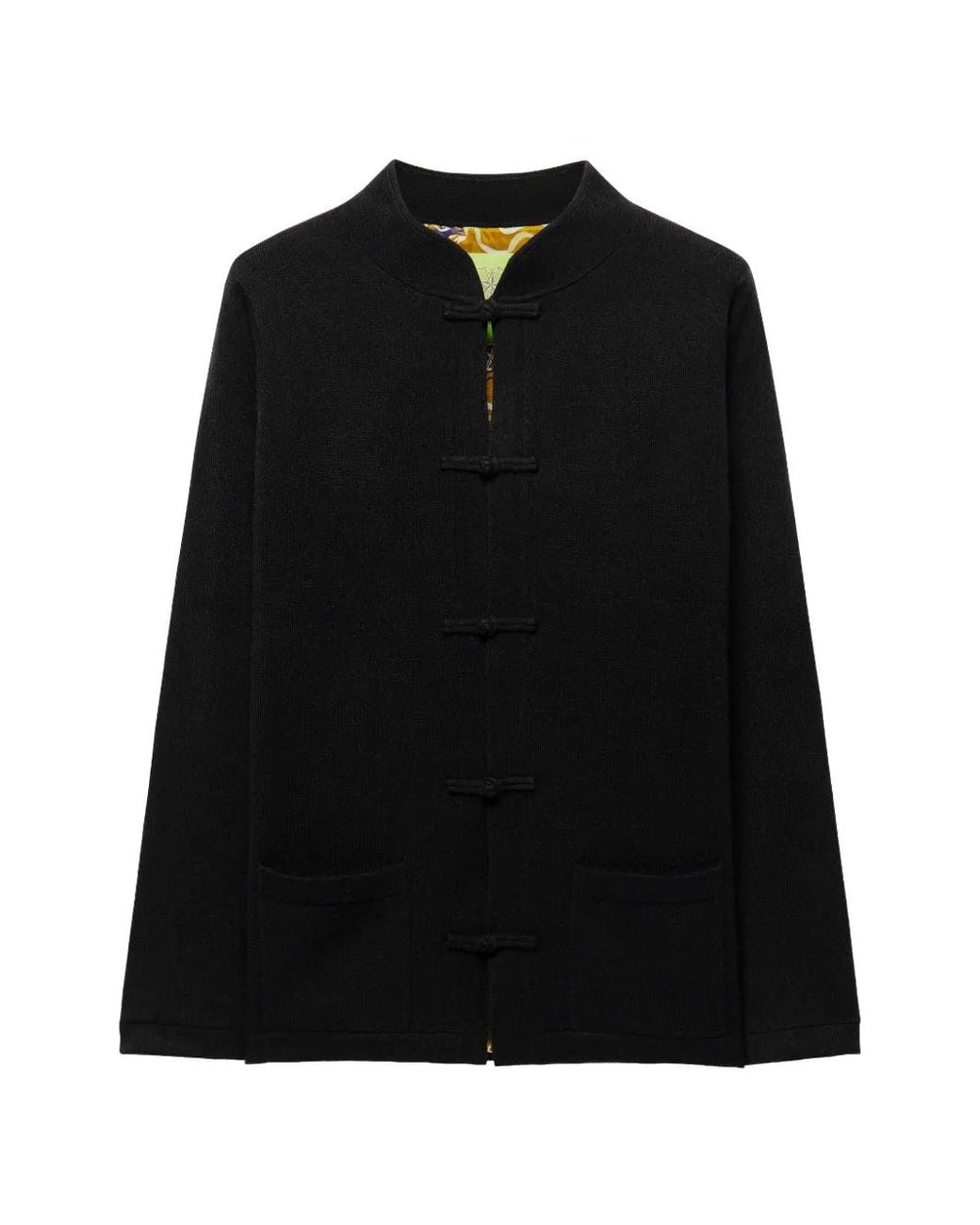 Shanghai Tang Black Tang Frog-Fastening Cardigan